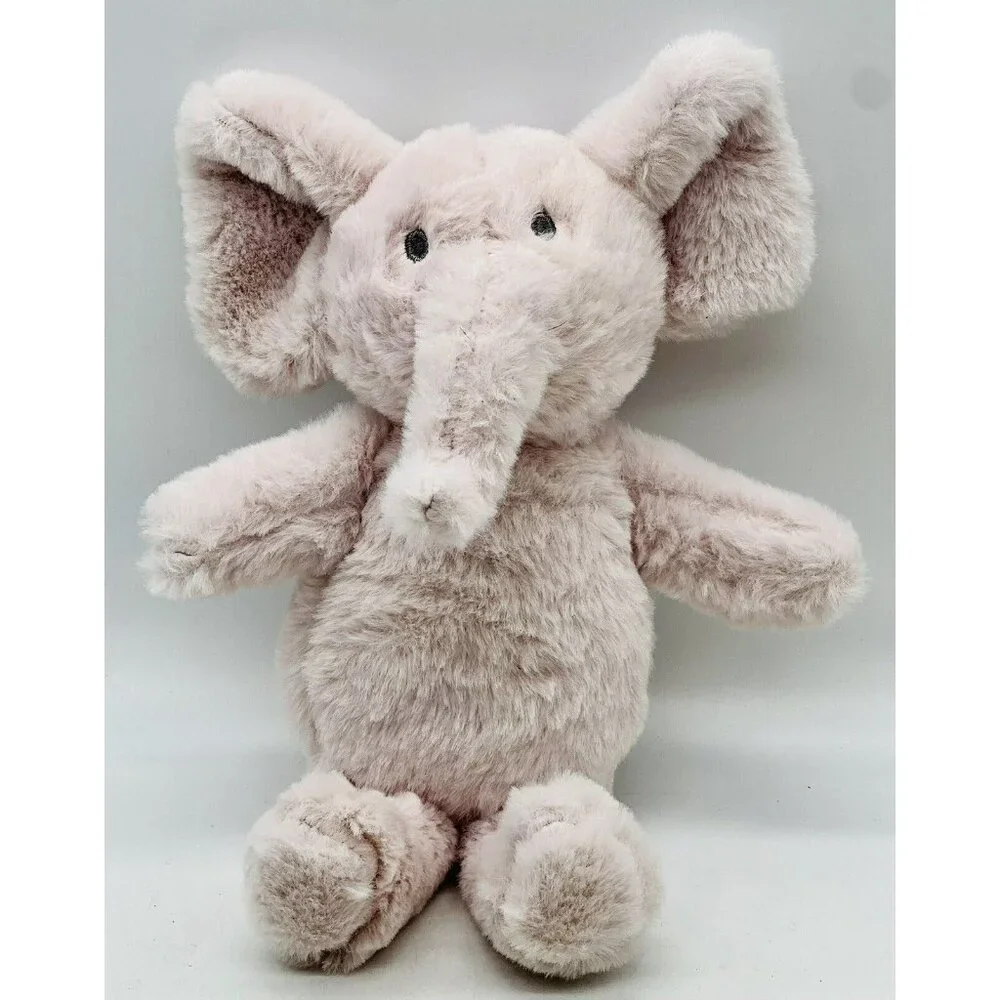 SL Home Fashions Pink Elephant‎ Plush Stuffed Animal Gray Sewn Eyes 9 inch
